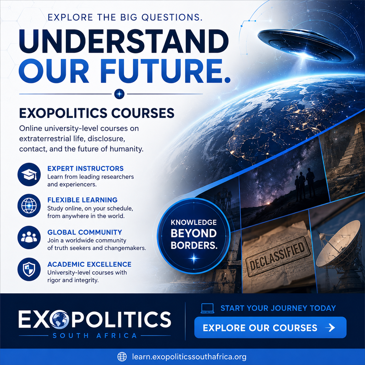 Understand our future — Exopolitics Courses online, expert instructors and global community
